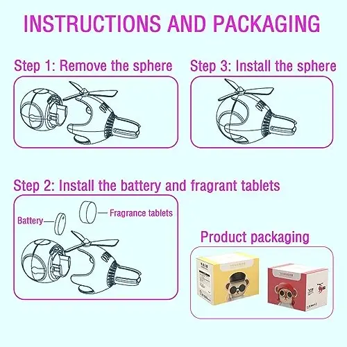 2 Pcs Pilot Car Air Freshener, Cute Duck Car Vent Clip Air Freshener Automotive Air Outlet Fan Diffuser, Automotive Interiors Vent Decoration (Silver+Red) - 5