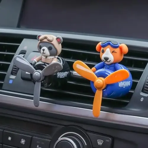 2 Pcs Pilot Car Air Fresheners, Cute Dog Car Vent Clip Air Freshener with 8 Fragrant Tablets Automotive Air Outlet Fan Diffuser, Automotive Interiors Vent Decoration (Dog+Sheep) - 3
