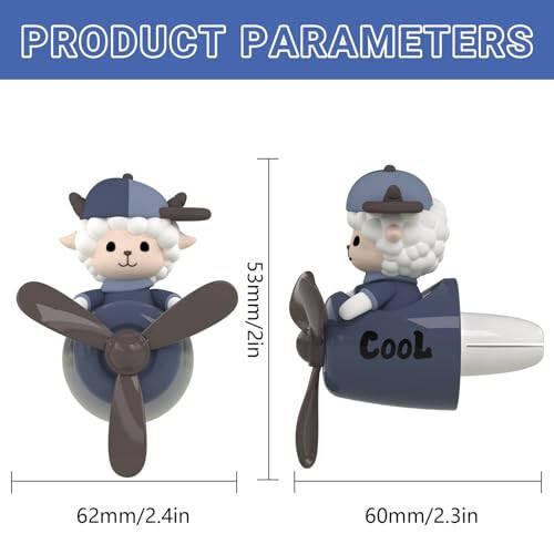 2 Pcs Pilot Car Air Fresheners, Cute Dog Car Vent Clip Air Freshener with 8 Fragrant Tablets Automotive Air Outlet Fan Diffuser, Automotive Interiors Vent Decoration (Dog+Dino) - 2