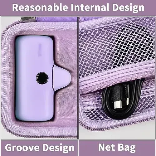 Portable Charger Power Bank Case for 2PCS Swyop/for Feob/for Charmast/for JEJILL/for LanLuk/for VEGER/for iWALK/for Taegila/for Kuulaa and More Small Charging Battery Pack - Bag Only (Purple) - 3