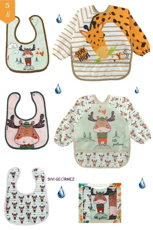 2-Armed 3-Sleeveless Waterproof Bib 0-3 Years - DUBI BABY