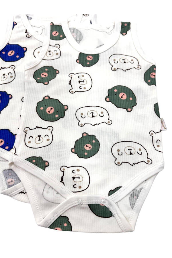 2 baby boy snap bodysuits / Sleeveless snap baby bodysuit / Sleeveless cotton baby bodysuit - 3