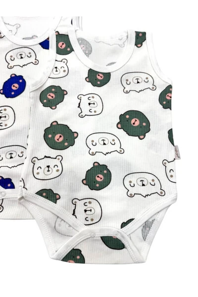 2 baby boy snap bodysuits / Sleeveless snap baby bodysuit / Sleeveless cotton baby bodysuit - Modazone (1)