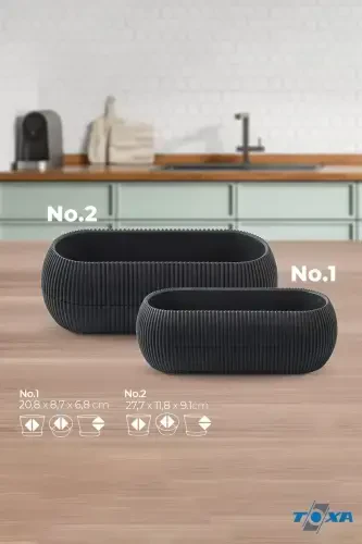 2 Boy Mercan Uzun Soft Pembe Saksı Seti Karasu Plastik Sukulent Balkon Saksısı Set-Pembe - TOXA (1)