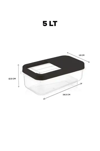 2-Compartment Labeled 5 Lt Detergent Storage Container with Sliding Lid - Tablet Detergent Storage Box Anthracite-Anthracite - MELENI HOME (1)