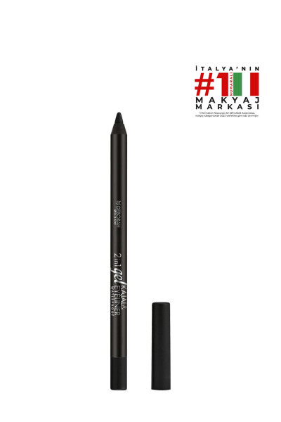 2-da-1 Jel Kajal va Eyeliner Qalamchasi Ko'z qalamchasi 01 Qora - 4