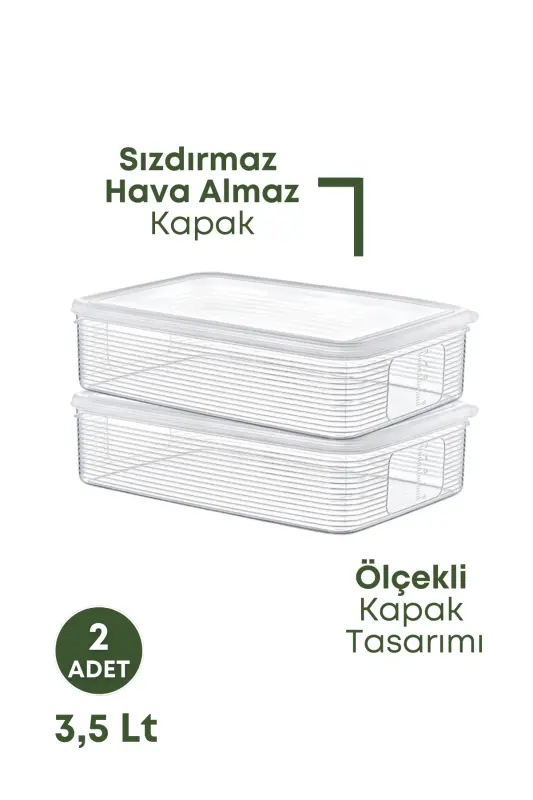 2 dona 3,5 litrli muzlatkich ichi uchun saqlash qutisi - Muzlatkich uchun saqlash qutisi - 2 dona - 3