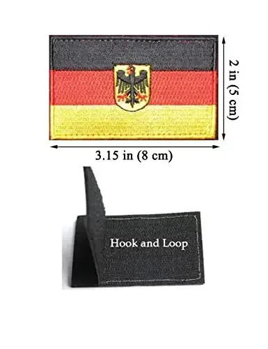 2 dona AliPlus Germaniya bayrog'i emblemasi yamalari kashtachilik taktik harbiy axloq yamasi Applique mahkamlagichi ilgak va halqa (Emblema) - 2