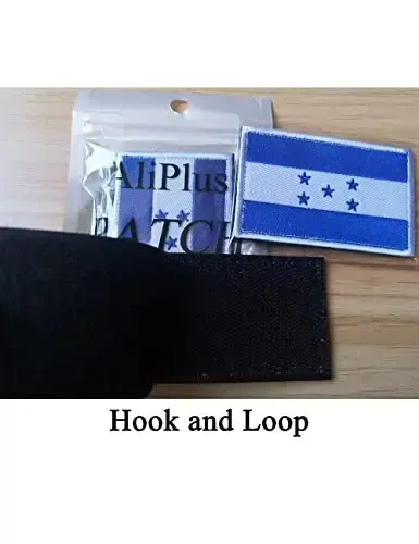 2 dona AliPlus Gonduras bayrog'i naqshlari kashtasi taktik harbiy axloqiy yamoq applikatori mahkamlagich ilgagi va halqasi - 5