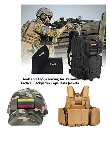 2 dona AliPlus Litva bayrog'i yamog'i Kashtado'zlik taktik harbiy axloq yamog'i Applique Fastener Hook and Loop - 4