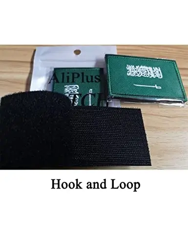 2 dona AliPlus Saudiya Arabistoni bayrog'i yamog'i kashtado'zlik taktik harbiy axloq yamog'i applique mahkamlagich ilgak va halqa - 4