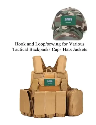 2 dona AliPlus Saudiya Arabistoni bayrog'i yamog'i kashtado'zlik taktik harbiy axloq yamog'i applique mahkamlagich ilgak va halqa - 5