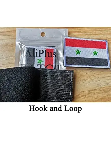 2 dona AliPlus Suriya bayrog'i yamalari kashtachilik taktik harbiy axloq yamoq dasturi mahkamlagich ilgak va halqa - 5