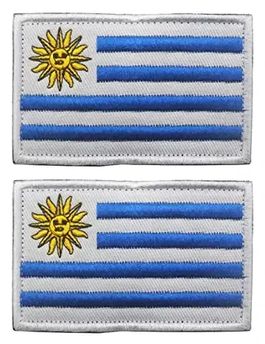 2 dona AliPlus Urugvay bayrog'i yamog'i Kashtado'zlik taktik harbiy axloq yamog'i Applique Fastener Hook and Loop - ALIPLUS
