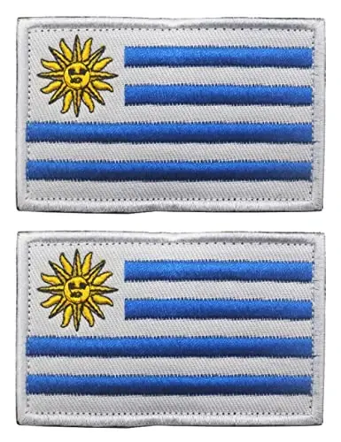 2 dona AliPlus Urugvay bayrog'i yamog'i Kashtado'zlik taktik harbiy axloq yamog'i Applique Fastener Hook and Loop 