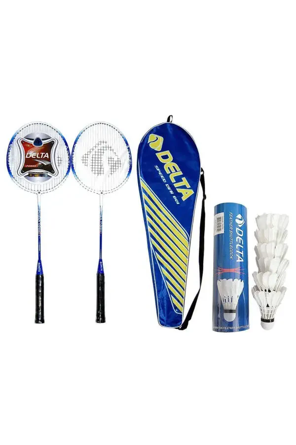 2 dona Deluxe bir qismli badminton raketkasi + sumka + 6 dona g'oz patlari Deluxe badminton to'pi to'plami - 3