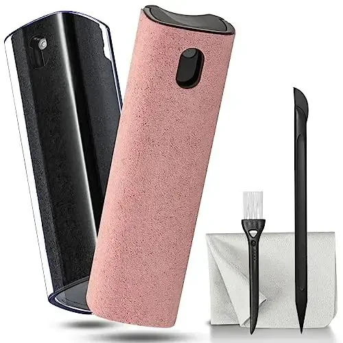 2 dona ekran tozalagich spreyi va noutbuk monitori va avtomobil ekranlari uchun salfetka, telefon sensorli ekranli tuman tozalash vositasi uyali telefon, planshet, kompyuter, kompyuter, LCD, ko'zoynak, iPhone, iPad, Mac Pro - qora va pushti - WALRFID
