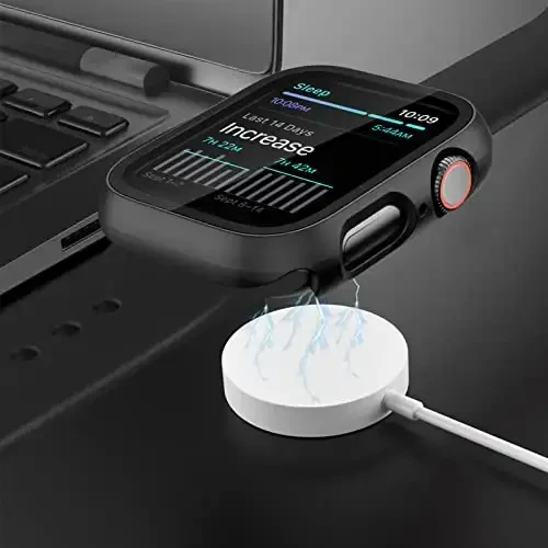 2 dona g‘ilof, Apple Watch Series 9/8/7 41 mm uchun закалённое shisha ekran himoyachisi, JZK Slim Guard Bumper to‘liq qamrovli qattiq kompyuter himoya qopqog‘i iWatch 41 mm aksessuarlari uchun yupqa g‘ilof, Starlight - 5