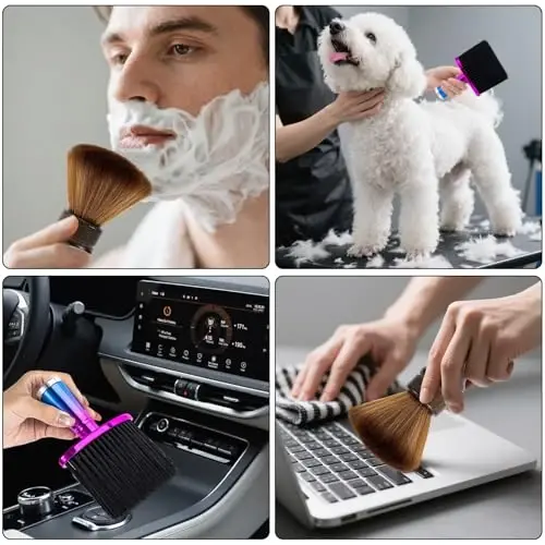 2 dona katta sartarosh cho'tkasi bo'yin tozalagich, soch kesish uchun, Beomeen yumshoq sartarosh soch cho'tkasi professional soch supurgi cho'tkalari qattiq tabiiy tolali yog'och dastasi bilan - 6