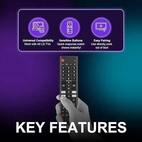 (2 dona) LG Smart TV uchun universal pult, LG LCD LED OLED UHD HDTV 3D 4K Smart TV modellari bilan mos keladi - 4 ta tezkor tugma bilan oson sozlash - 6