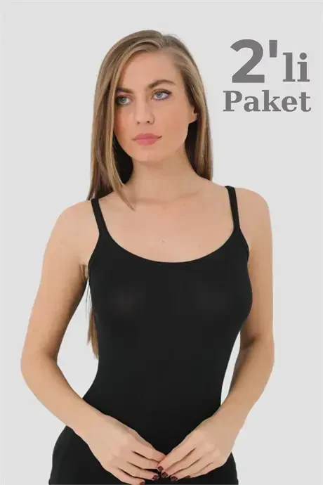 2 Dona Qora Bambuk Ayollar Fingersiz Yelka Koʻylaklari - 1