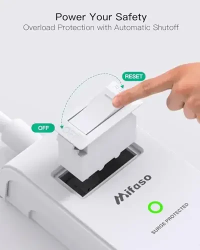 2 dona quvvat uzatgich surge himoyachisi, 15FT uzunlikdagi uzatma kabeli, 6 rozetka va 4 USB zaryadlash portiga ega surge himoyachisi (2 USB C), tekis vilka ortiqcha yukdan himoya, uy ofis yotoqxonasi kolleji uchun devorga o'rnatish - 7