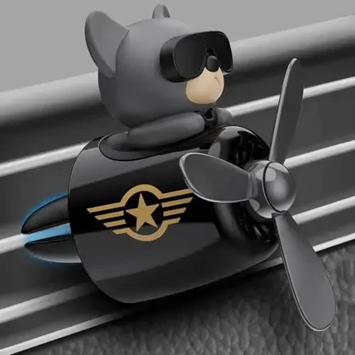 2 dona uchuvchi mashina havo tozalagichi, yoqimli o'rdak mashinasi ventilyatsiya qisqichi havo tozalagichi avtomobil havo chiqish fan diffuzeri, avtomobil interyerlari ventilyatsiya bezagi (it + ayiq) - 3