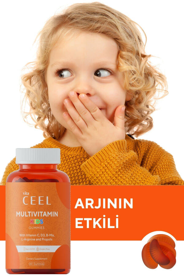 2-in-1 Kids Growth Multivitamin (Vitamin C, D, B Complex, L-arginine) - 6