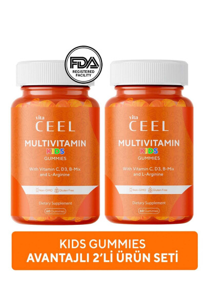 2-in-1 Kids Growth Multivitamin (Vitamin C, D, B Complex, L-arginine) - 1