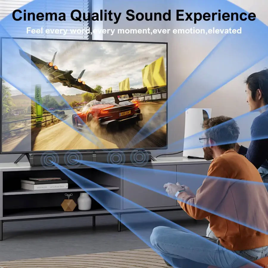 2 in 1 Separable Sound Bars for TV, Bluetooth 5.0 Surround Sound System for TV Wireless Connect, 37 Inch Soundbar for Home Theater, ARC/Optical/USB Cables & Remote TV Speakers, Wall Mountable - 11