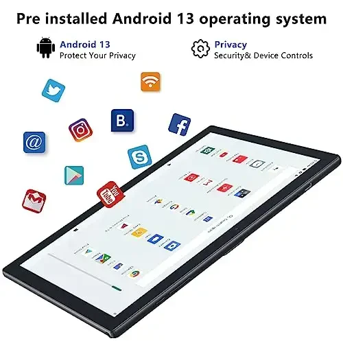 2 in 1 Tablet 10 dyuymli Android planshet to‘plami, Klaviatura g‘ilofi sichqoncha stilusli planshetlar 6GB+64GB 1TB kengaytmani qo‘llab-quvvatlaydi 6000mAh batareya 5G-WiFi WIFI6 10.1