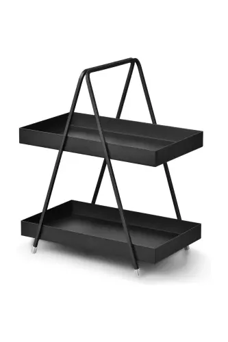 2 Katlı Siyah Metal Banyo Ve Mutfak Rafı Model 1 - 3