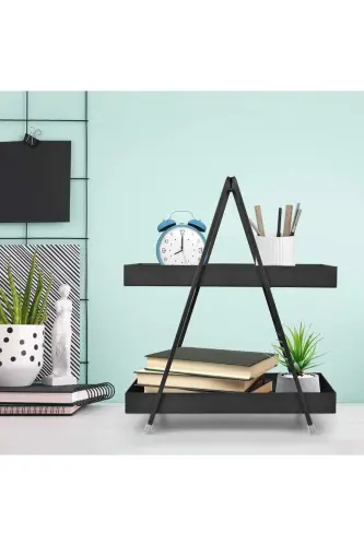 2 Katlı Siyah Metal Banyo Ve Mutfak Rafı Model 1 - 6