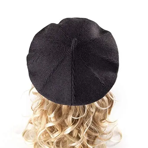 LADYBRO 2 Layers French Beret Hats for Women Wool Cute Warm Knit Beanie Cap | Reversible dual-sided design wearable on both sides, One size fits most, for dating, party, daily outdoor & holiday matching - 5
