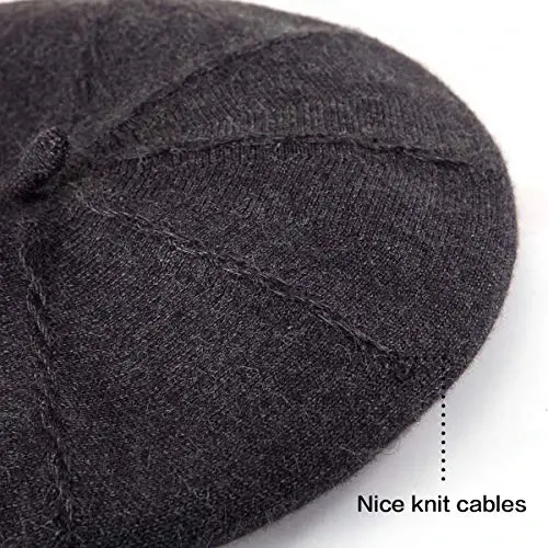 LADYBRO 2 Layers French Beret Hats for Women Wool Cute Warm Knit Beanie Cap | Reversible dual-sided design wearable on both sides, One size fits most, for dating, party, daily outdoor & holiday matching - 7