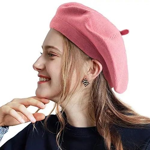 LADYBRO 2 Layers French Beret Hats for Women Wool Cute Warm Knit Beanie Cap | Reversible dual-sided design wearable on both sides, One size fits most, for dating, party, daily outdoor & holiday matching - 2