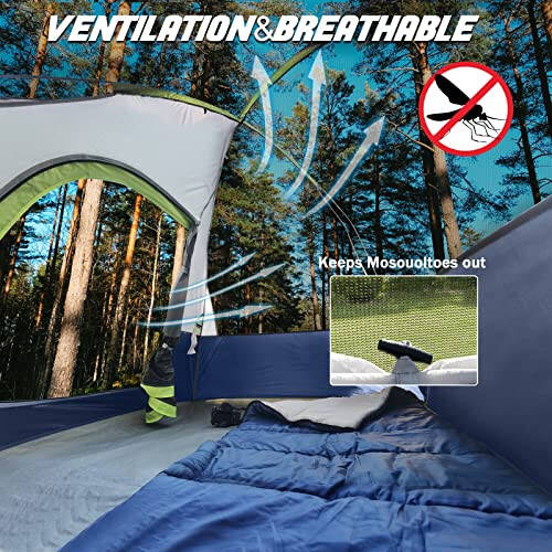 Camping Tent 2 Person, Waterproof Windproof Tent with Rainfly Easy Set up-Portable Dome Tents for Camping… - 4