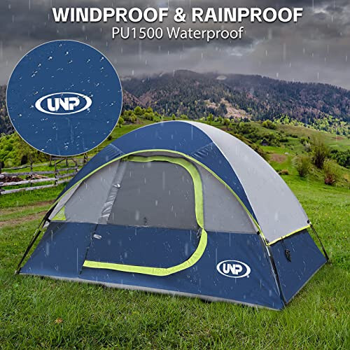 Camping Tent 2 Person, Waterproof Windproof Tent with Rainfly Easy Set up-Portable Dome Tents for Camping… - 5