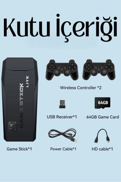 2-кнопочная беспроводная 2.4G ретро-игра 4k Game Stick 10 000 игр Atari M8 - 5