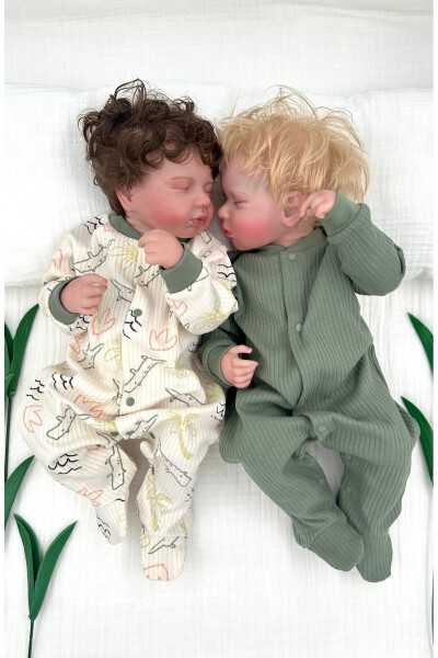 2-ли пахта болалар пижамаси, фитили мато, яшил тилла - PATSAN