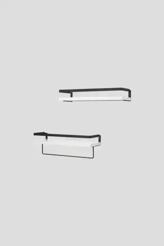 2 lik Vanna xonasi Raf Sochiq ushlagich Dekorativ Vanna xonasini tashkilotchisi Ko'p maqsadli sovunli tokcha - Oq - 5