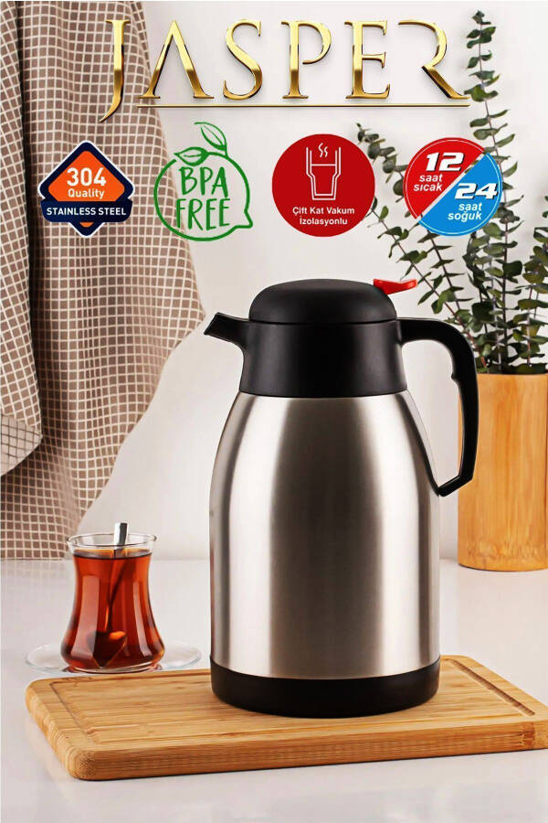 2 Liter Double Walled Picnic Camping Outdoor Steel Tea Thermos 1200a Penguin - 17