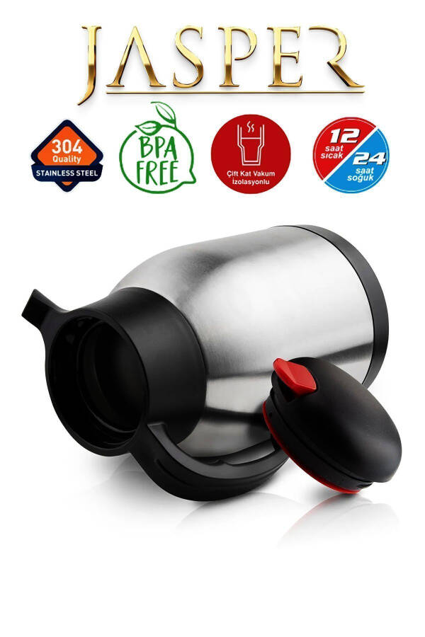 2 Litre Çift Kat Piknik Kamp Outdoor Çelik Çay Termosu 1200a Penguen - 5