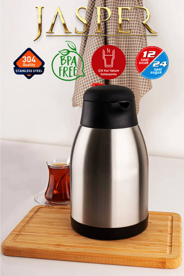 2 Litre Çift Kat Piknik Kamp Outdoor Çelik Çay Termosu 1200a Penguen - 26