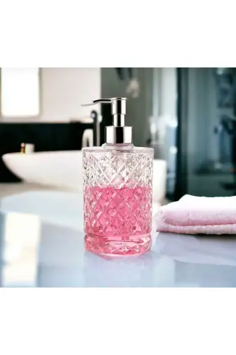 2 Luxury Glass Liquid Soap Dish Detergent Soap Dispensers Set - 4