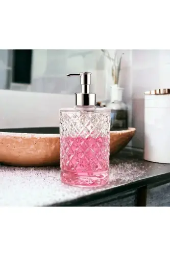 2 Luxury Glass Liquid Soap Dish Detergent Soap Dispensers Set - 5