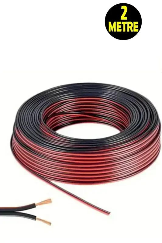 2 Meter Black 2*0.75 Speaker Sound System Cable - Speaker Electrical Installation Cord Cable-2 METER - USIN