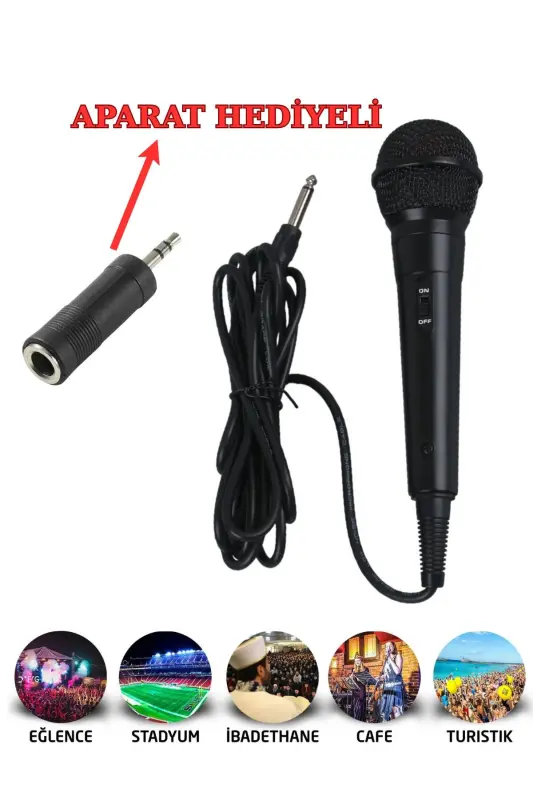 2 Meter Cable Dynamic Microphone Karaoke Speaker Professional PC Music Recording Song Handheld Microphone - HARRY