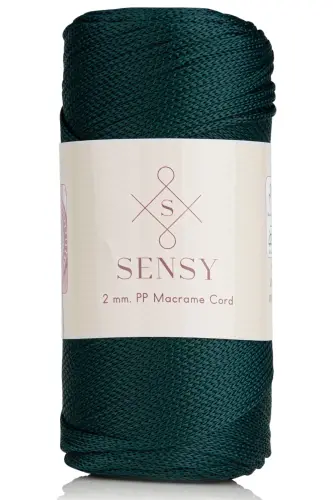 2 Mm - 200 gr Polyester Macrame Rope Green 230 M Polyester Macrame Rope Placemat Rope and Bag Yarn-Green - 2