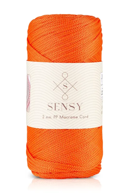 2 Mm - 200 gr Polyester Macrame Rope Orange 230 M Polyester Macrame Rope Placemat Rope and Bag Yarn-Orange - 1